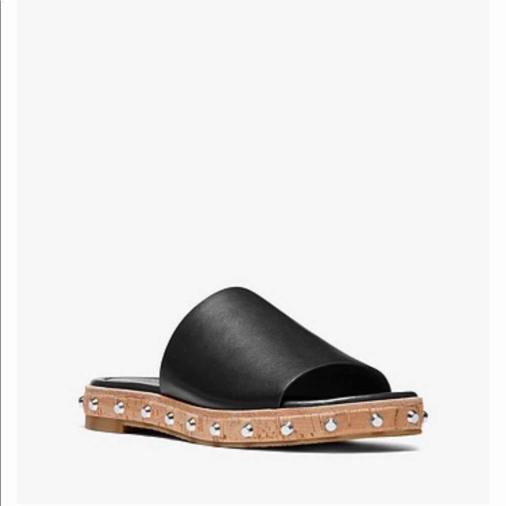 Michael Kors Ellen Leather Slide Sandal